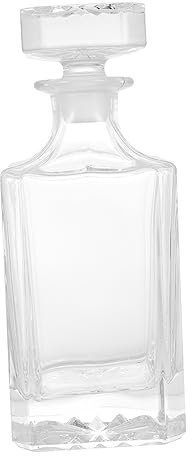 CIYODO Decantador Para Whisky De Vidrio Transparente 850 Ml, Botella Decorativa Sin Tapa Para Alcohol, Recipiente Elegante Para Bar y Eventos, Licorera Vacía Para Regalar
