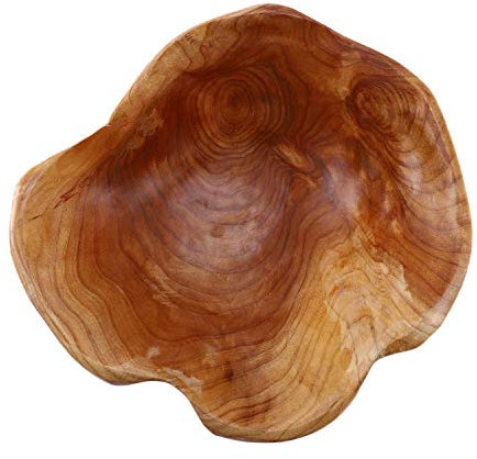 ZGNGLIZ Insalatiera in legno, decorativa, in legno naturale, fatta a mano, irregolare per frutta, insalate, caramelle e snack (20-24 cm)