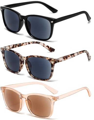 Fsread 3er-Pack Sonnenlesebrille Lesebrille Outdoor-Sonnenleser Getönte Lesehilfe Klassisch Retro Stil UV400 Schutz für Herren und Damen