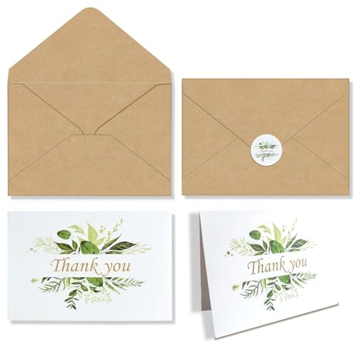 30 Pack Floral Thank You Cards With Envelopes & Stickers, Thank You Cards for Birthday, Wedding, Bridal Showers, Baby Showers,Teacher, Graduation, Business, Holiday, and Christmas (30 PACK)