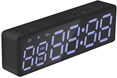 Giuneuow Timer Portatile da Palestra Timer Un Intervalli di Allenamento Orologio Fitness Conto alla Rovescia/UP/Cronometro Magnetico e Ricaricabile Tramite USB, (A)