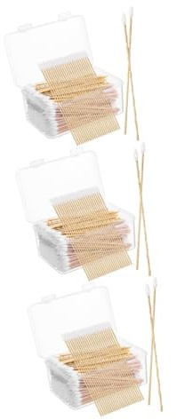 CALLARON 3 Sätze Reinigungsstäbchen Zweckabdeckung Hallo Make Up Entferner Tupfer Reinigungsapplikatoren Unparfümierte Entfernung Hand Wattestäbchen Dünne Ohrenstäbchen 500 Stück * 3