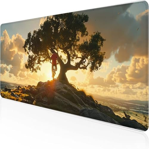 Menschen Mauspad 600x300 mm, Gaming Mauspad Gelb Desk Mat With Stitched Edges Wassxerdicht Non-Slip Rubber Base Desk Mat für Büro Gaming Zubehör Verbessert Präzision und Geschwindigkeit, Geschenke R-Z
