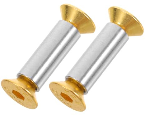 SOIMISS Remaches de Latón Dorados 2 Piezas y Longitud de Apriete 16-22mm Agujero de Tornillo M4 para Mango de Cuchillo Ideales para Fabricación y Reparación DIY
