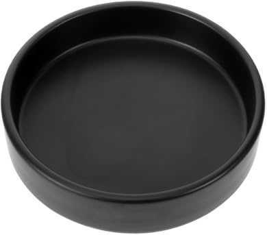 HEMOTON sous Plat Céramique pour Pot de Fleurs Petit Modèle Noir Mat pour Drainage et Protection des Surfaces de Votre Maison