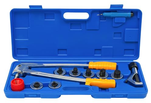 Manuelle Rohrexpander Satz, Rohrexpander Aufweitzange 10-28mm, Rohr Expander mit Tragetasche, 7 austauschbaren Expanderköpfe für Kupfer-, Aluminium Andere Flexibles Stahlrohr Aufweiten