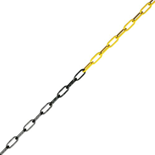 K.57 Absperrkette, gelb/schwarz, Stahl, verzinkt, Ø 6mm, Länge 1 m pro Bestelleinheit