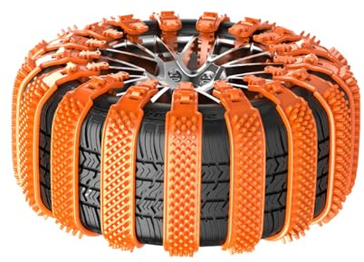 Tire Chains | 10-Piece Anti-Slip Tyre Belts For Snow & Ice Traction Straps Winter Driving, & Trailers | Ideal Hiking, Lawn Work, Fishing & Vehicle Use