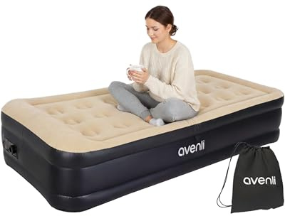AVENLI Materasso Letto gonfiabile autogonfiabile singolo 196x97x47cm materassi autogonfiante per ospiti con pompa integrata superficie di sdraio extra alta e floccata per campeggio e casa