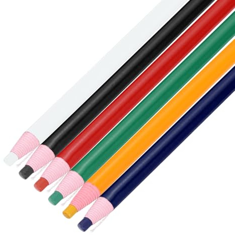 sourcing map 6PCS Peel-Off Grease Pencils, Color China Markers for Glass Metal Plastic Paper, Non-Sharpening Wax Pencils for Coloring Drawing Marking, 6 Colors