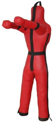 AMSLSIU Vielseitiges Trainingsgerät: Boxpuppe, Wrestling Mannequin, Schlagpuppe zum Üben effektiver MMA Techniken, ungefüllte Taekwondo Karate Übungspuppe für Männer, Rot, 180 cm
