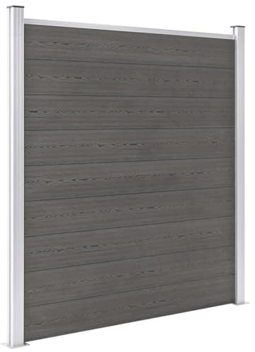 Clôture de jardin WPC 180 x 186 cm - Panneau composite en bois et plastique robuste pour jardin et cour - Extensible - Durable - Résistant aux intempéries - Montage facile