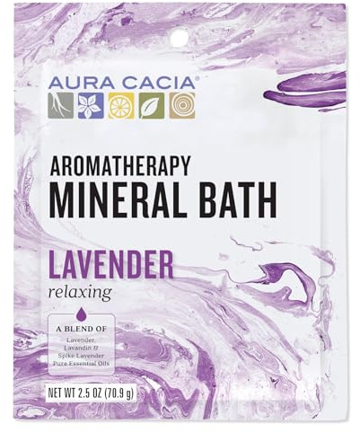 Aura Cacia Aromatherapy Mineral Bath, Relaxing Lavender, 2.5 ounce packet (Pack of 3)