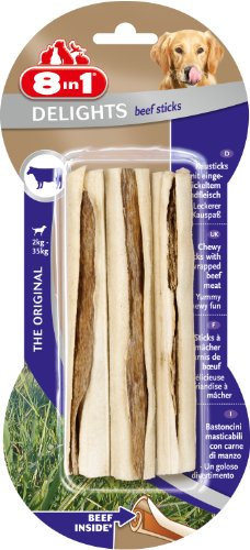 8in1 Delights Beef Sticks - gesunde Kaustangen für sensible Hunde, hochwertiges Rindfleisch eingewickelt in Rinderhaut, 3 Stück