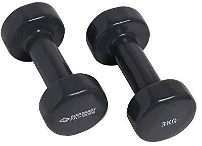 Schildkröt Vinyl Hanteln I ideal für Gymnastik-, Aerobic- und Fitness-Training I zwei gummierte Hanteln I 0,5kg - 3,0kg in Grün & Anthrazit