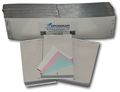 EPOSGEAR Triplicate NCR Copy Restaurant Cafe Takeaway Pub Food Waiter Waitress Numbered Order Pads - 76mm x 140mm (10)