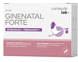 Cumlaude Lab – Ginenatal Forte, Complemento Alimenticio, Suplementación de la Mujer en Etapa Preconcepcional, Gestacional y de Lactancia, con Aceite de Pescado, Vitaminas y Minerales – 60 Cápsulas