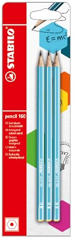 STABILO - Bleistift - pencil 160 | blau, 3er Pack, Härtegrad HB