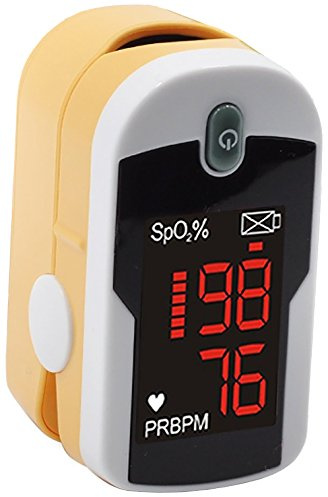Concord Fingertip Pulse Oximeter with Reversible Display - Blood Oxygen Saturation Monitor with Carrying Case, Batteries and Lanyard - Easy to Use, Accurate SpO2 & Pulse Measurement (Topaz)