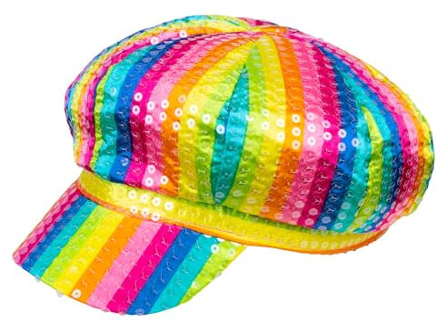Boland 01370 – Bonnet Lillipop avec paillettes, couvre-chef coloré pour déguisement de clown, Flower Power, accessoire de costume pour homme et femme
