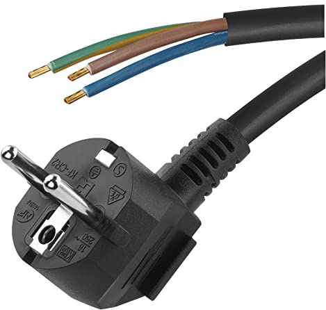 EMOS Bügeleisen-Anschlussleitung 1x 5 M/Zuleitungskabel/Anschlusskabel/Bügeleisenkabel schwarz/ 3x 1 mm/ H05RR-F
