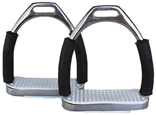 Pferdesattel English Riding Flex Fillis Eisen doppelt gelenkt 51112, 4-3/4 Wide 5 Height 1 7/8 Tread, silber