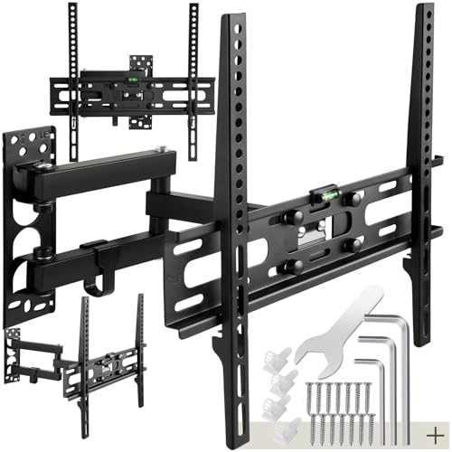 tectake® Supporto Universale Parete, Muro, per TV da 26 a 75 pollici (66-191 cm), Inclinabile, Girevole, Staffa TV, VESA max. 400 x 400, Portata 50 kg, Distanza Parete da 81 a 368 mm