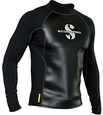 SCUBAPRO Herr Hybrid Termisk Dyk-topp, Långärmad, 2X-Large, Svart