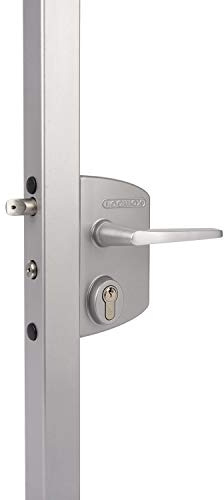 Juego de cerraduras para puerta de rejilla LAKQ, PZW, 160 x 90 x 31 mm, aluminio color plateado