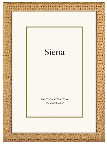 Siena Glitzer-Rahmen aus gegossenem Metall, anlaufgeschützte Oberfläche, perfekter Bilderrahmen für jeden Beistelltisch, Credenza, Regal oder Nachttisch, Gold, 20,3 x 25,4 cm