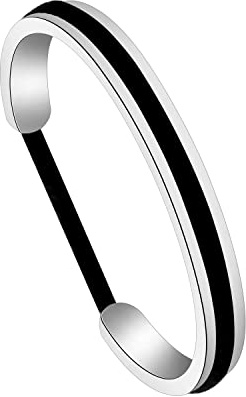 Zuo Bao Bracelet à cheveux en acier inoxydable rainuré pour femmes et filles, 1 Count (Pack of 1), Métal