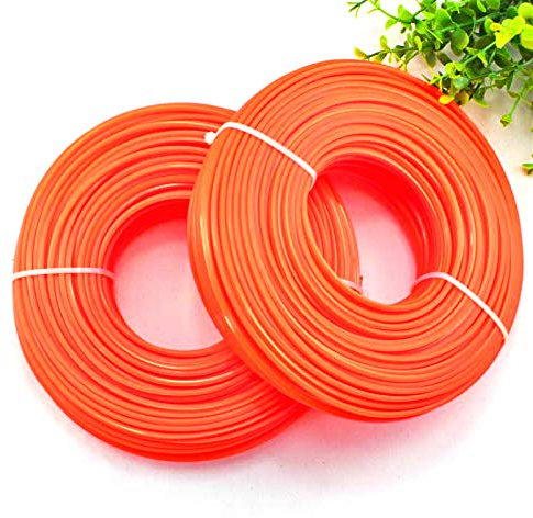 Powerful Tools Heavy Duty Nylon Brushcutter Trimmer Strimmer Line Cord String Wire 2.4mm/2.7mm x 15m Orange Line Wire for Petrol Strimmers