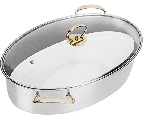 Piroscafo Ovale, Vaporiera In Acciaio Inossidabile Per Cucinare, Set Di Pentole Per La Cottura A Vapore Di Pesce Ovale Di Grande Capacità Pentola A Vapore Multiuso Con Griglia Per Pesce Al Vapore