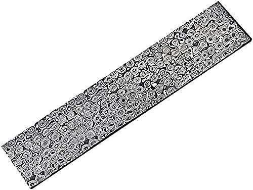 Hzonder Acciaio Damasco Billetta VG10 Damasco in Acciaio Giapponese Piastra Sandwich Acciaio - Motivo A Goccia di Pioggia,150x25x3mm
