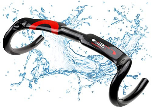 Carbon Fiber Handlebars, Road Bike Bicycle Racing Drop Bar 31.8 * 400/420/440mm Cycling Compact Aero Bent Handle Bar