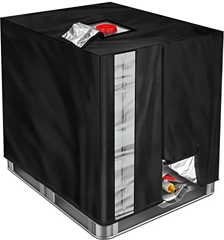 Ibc Tank Abdeckung, 1000L Ibc Container Cover, Abdeckplane für Wassertank, Schutzhülle Ibc Tank mit Sichtfenster, Schutzhaube Schutzplane für Regenwassertank Ibc Behälter(120 * 100 * 116cm)