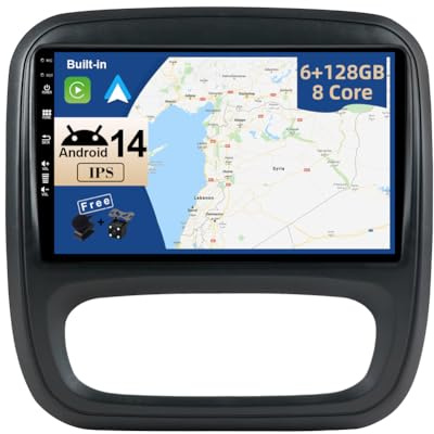 JOYX - 6G+128G - Android 15 IPS Autoradio Passt für Renault trafic 3 (2014-2021) / Opel Vivaro B (2014-2018) - Kabellos CarPlay/Android Auto/DSP - Kamera & MIC - 9 Zoll 2 Din - DAB SWC WiFi 360-Kamera