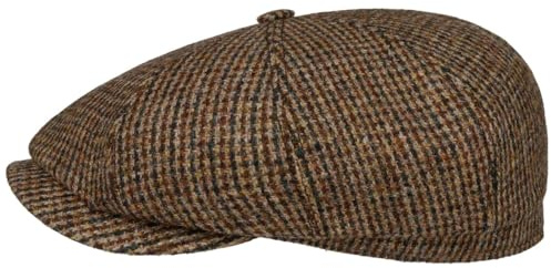 Stetson Hatteras Brayton Flatcap Mehrfarbige Harris Tweed Cap Schurwolle Made in Germany Herren Herbst/Winter