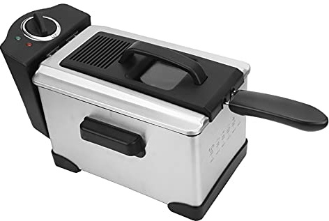Electric Deep Fryer 2.5L Deep Fat Fryer Stainless Steel Deep Fat Countertop Fryer Non-Stick Coating with Viewing Window, Temperature Control, Removable Oil Basket, 1400W