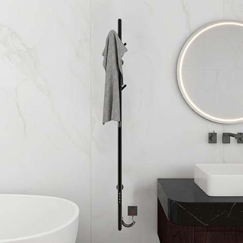 MegLob Scaldamandata Stretta Per Bagno Piccolo, Hardware/Plug-In Dispositivo A Versante Caldo Per Asciugamano/Accappatoio, Portavalo Elettrico Montato A Parete Con Timer E Indicatore A LED,Verde
