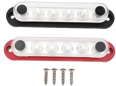 Stromverteilerblock, 2 Stück Batterie-Sammelschiene, M8 150 A 6-Kanal-Stromverteilerblock mit Abdeckung für Fahrzeuge, Wohnmobile, Anhänger, Boote, Laborkühler