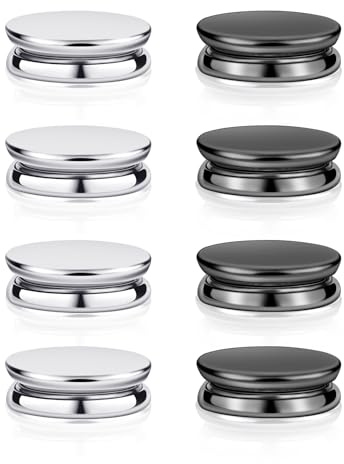 8 Stück Magnetische Hijab Nadeln, Vielseitig Einsetzbar Kein Verhaken Magnetischer Schal Clip Schal-Magnetverschluss Kopftuch-Magnete für Frauen Kleidung Muslime (Silber, Schwarz)