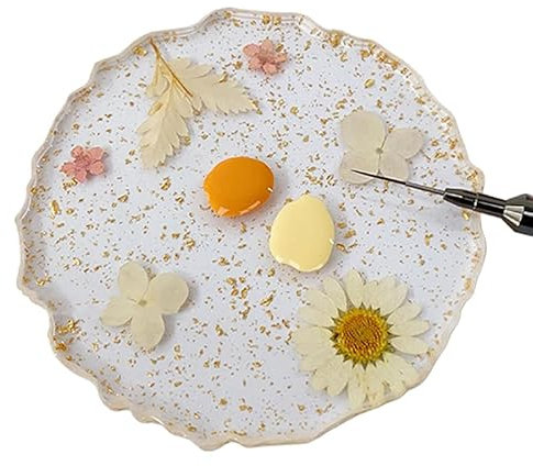 SUMKTO Nageldisplay-Palette, Harz-Kristall-Nagel Kunst-Paletten Hintergrund Nagelspitze-Display-Tablett-Nagellack-Mix-Painting-Brett-Maniküre-Make-up-Tool für den Heim-Salon-Einsatz