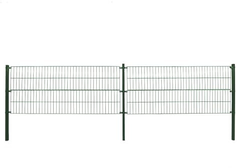 Doppelstabmattenzaun MORATA Höhe: 120 cm/Länge: 50 m 1x Eckpfosten I Gartenzaun, Mattenzaun