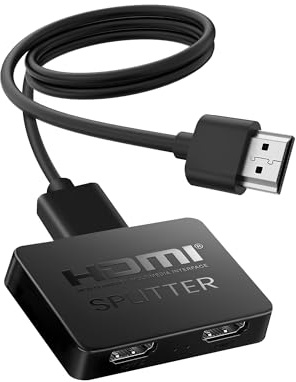 NEWCARE HDMI Splitter 1 in 2 Out, 4K HDMI Splitter 1 in 2 Out Gleichzeitig, Hdmi Verteiler 1 in2 Out, hdmi Splitter 2 Monitore Gleichzeitig Full HD HDTV Blu-Ray DVD, Fire Stick (NOT Extended Display)