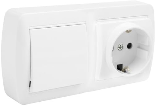 Base Schuko con conmutador ancho mural, ideal para instalaciones eléctricas en hogares y oficinas, asegurando comodidad y funcionalidad.