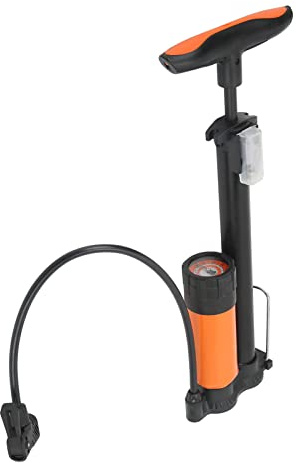 Pompa per Bici, Pompa Ad Aria per Bici Pompa da Pavimento per Bici con Ago a Sfera e Coperchio della Valvola Pompa Ad Aria Portatile Ad Alta Pressione per Basket, Bici, Moto, Auto