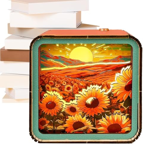 Veilleuse pour puzzles en bois, veilleuse pour puzzles | -Puzzles en bois de paysage avec lumière - Veilleuse éteinte, décoration intérieure amusante pour chambre à coucher, bureau, salon