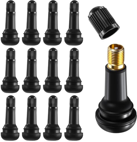 BOHUIZ 12 Stück TR413 Gummi Ventile Reifen, Gummiventil Reifenventil Snap-In Gummiventile Ventile Universal Reifenventil für Auto Motorräder Fahrräder