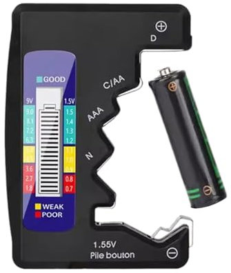 Universal Battery Tester Checker, Digital Battery Capacity Level Tester for C AA AAA D N 9V 1.5V Button Cell Small Mini Batteries